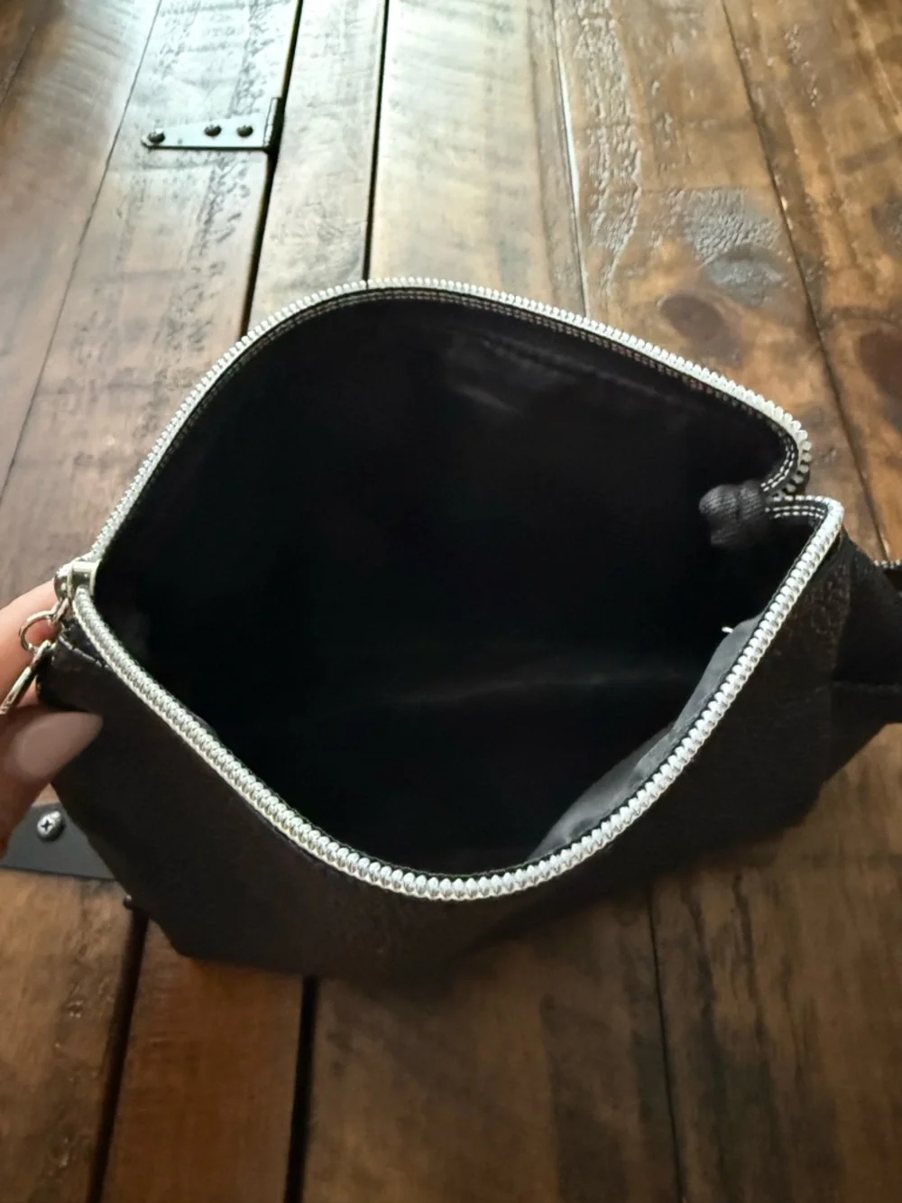ReVive Textured Cosmetic Pouch Zippered Handle Travel